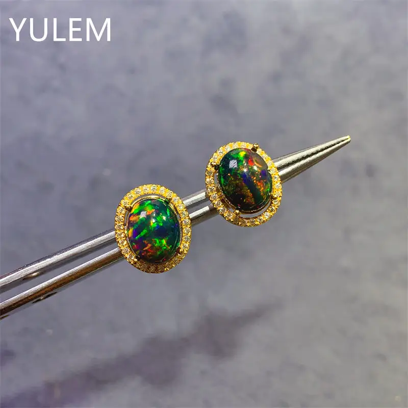 925 الفضة الطبيعية العقيق الأسود 8x10mm وأقراط للنساء رائع أنيقة مع شهادة #2