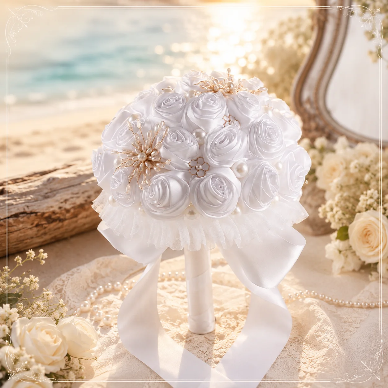Dreamy Romantic Wedding Theme Bouquet Handheld Flowers Elegant Centerpiece Decorative Greenery Bridal Shower Gift