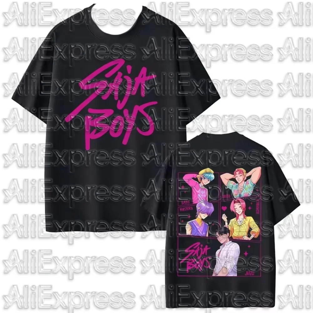 

MOTO MOTO New Movie Anime KPop Demon Hunter Saja Boy T-Shirt 2025 Summer Men's Women's T-Shirt Loose Comfortable Casual T-Shirt