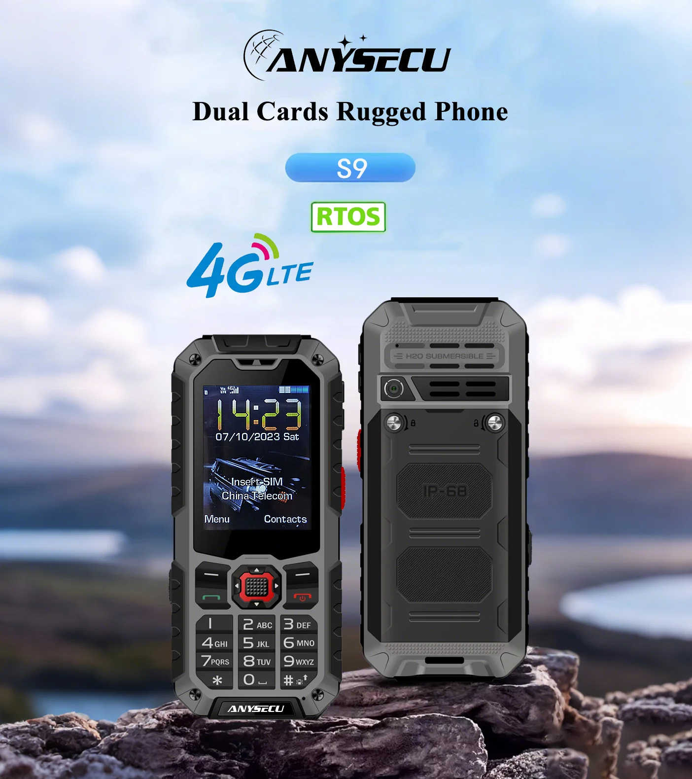 SALE ANYSCUE Dual Cards 4G POC Rugged Walkie Talkie RTOS System FM Radio 4000mAh IP68 Waterproof Radio For Realptt
