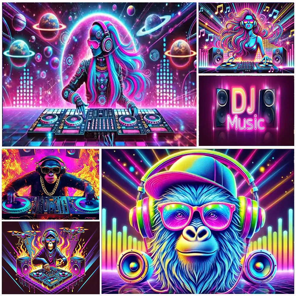 Hip Hop Schädel Schwarz Licht Neon Party Dekoration Reaktive Psychedelic Musik DJ Hintergrund Fluoreszierende Hintergrund Fotografie Requisiten