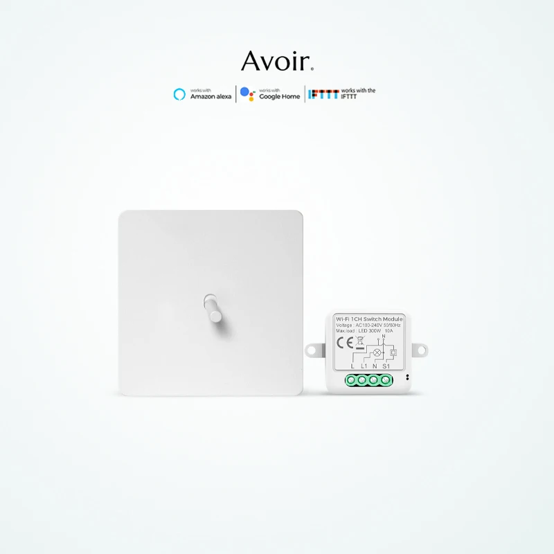 

Avoir White Smart Wifi Switch Vintage Toggle Switches Zigbee Light Switches Alexa Accessories Tuya Button Switch 1-4 Gang 2 Way