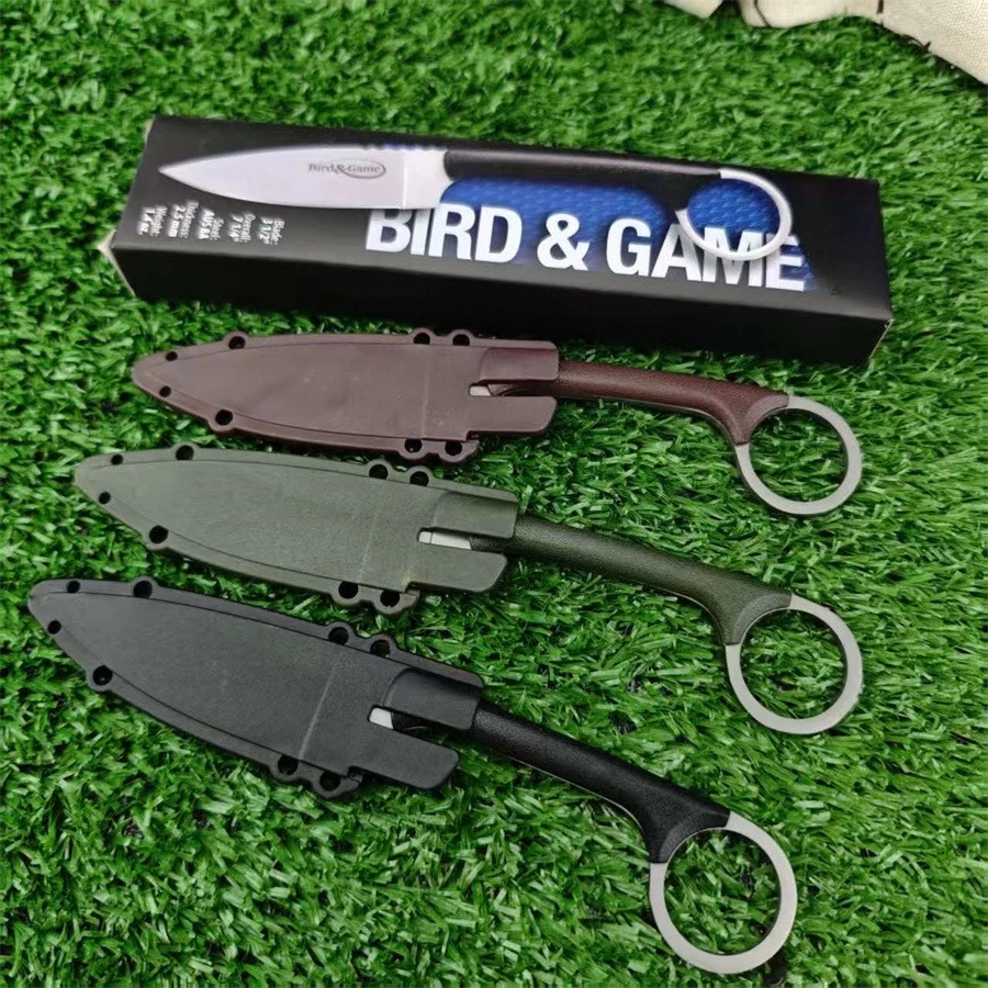 

20AZ Птица и игра МИНИ-фиксированное лезвие из бисера, нейлоновая ручка из АБС-пластика, безопасный нож для шеи, нож для выживания на открытом воздухе, режущий инструмент EDC