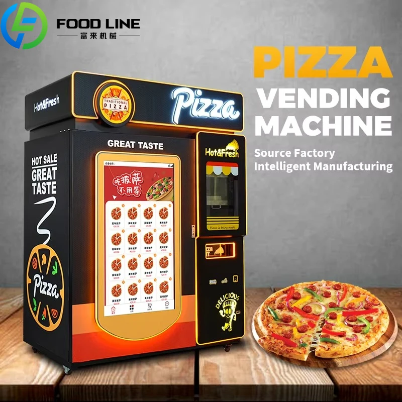 Customized 24H Automatic Touch Screen Pizza Vending Machine Commercial Business Profit Automated Credit Card Machine Hot&Fresh