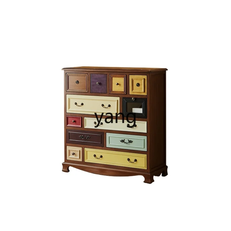 

lhh retro entrance cabinet living room solid wood entry partition drawer storage decorative cabinet