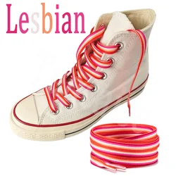 1Pair Lesbian Flag Color Shoelaces Show Off Your Pride Flat-styled High-quality Print Shoelaces with A Lesbian Pride Flag Design