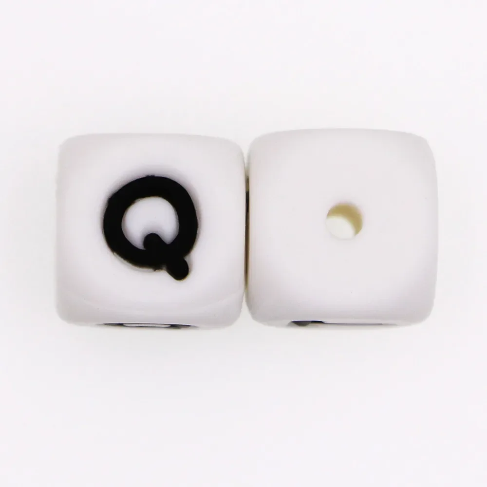 LOFCA 10 Stück 12-mm-Silikonbuchstabenperlen, DIY-Schmuckzubehör zum Basteln von Armbändern, englische Alphabetperlen, BPA-frei, lebensmittelecht.