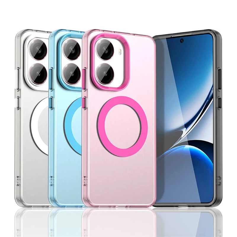 Translucent Case For Xiaomi Poco X7 Pro Case Poco X7 Pro 5G Magnetic Adsorption Wireless Charge Back Cover For Poco X7 Pro Case