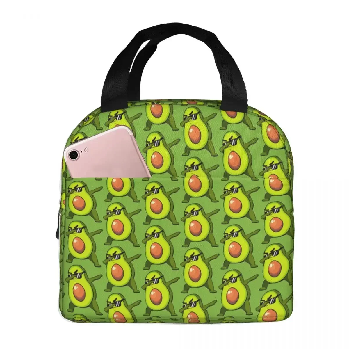 

Funny Insulated lunch bagFruit Avocado Women Kids Cooler Bag Thermal Portable Lunch Box Ice Pack Tote