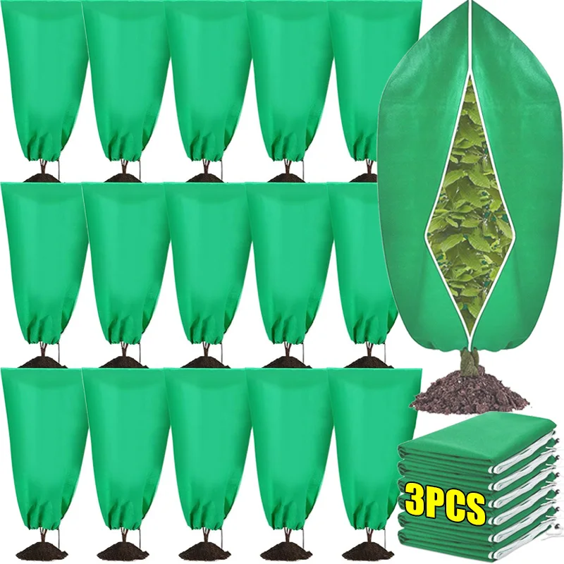 

Зимний защитный чехол для замерзания растений, застежка-молния, ткань для растений, морозные одеяла, уличные защитные чехлы для кустарников, фруктовых деревьев, оберточная сумка