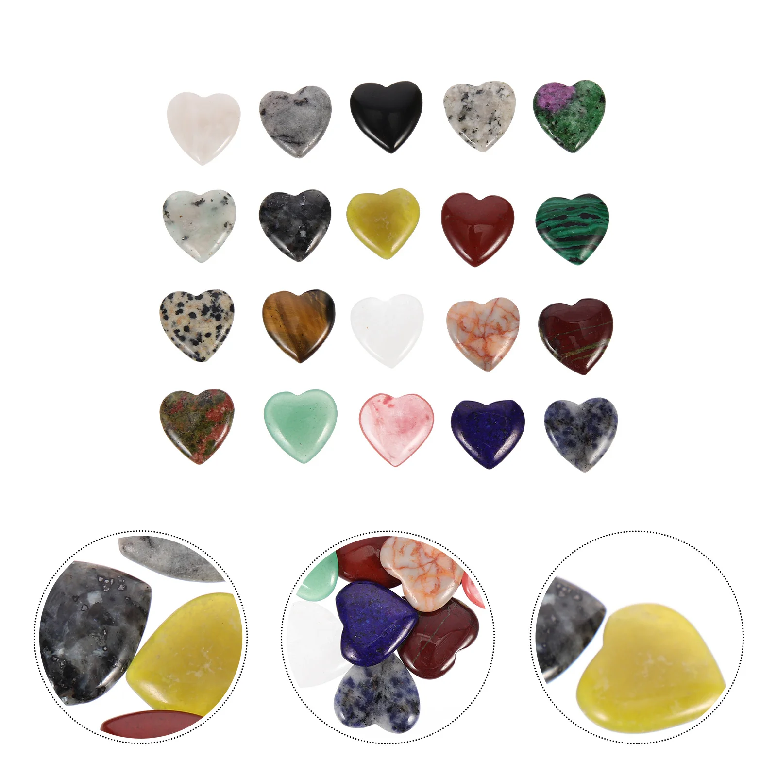 

20Pcs Fish Tank Crystal Stone Decorations Heart-Shaped Aquarium Landscape Natural Stones Safe for Fish Aquarium Decorations
