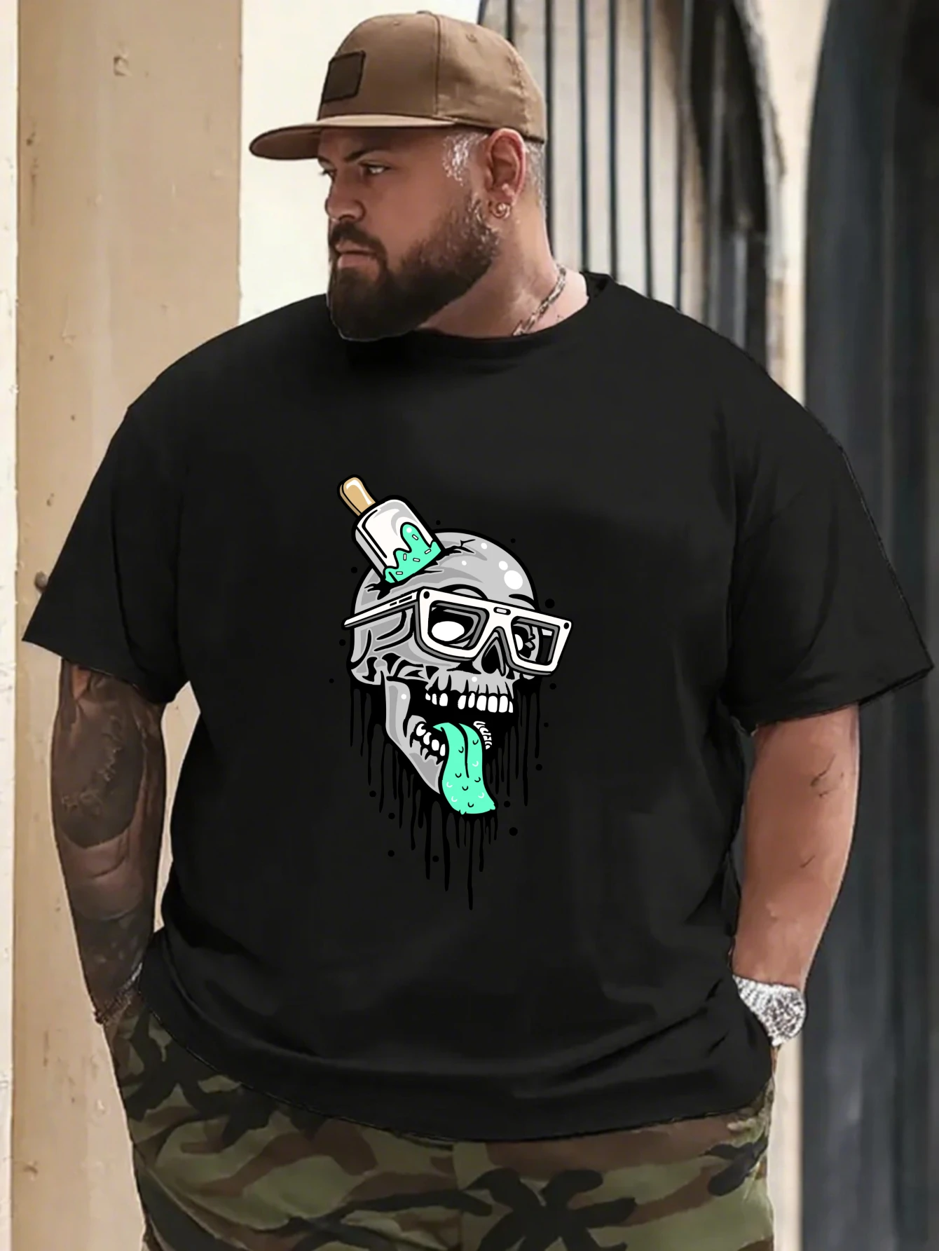 

Retro Motorcycle Rider Graphic T-Shirt for Men, Biker Style Short Sleeve Tee, Motorbike Print Tops