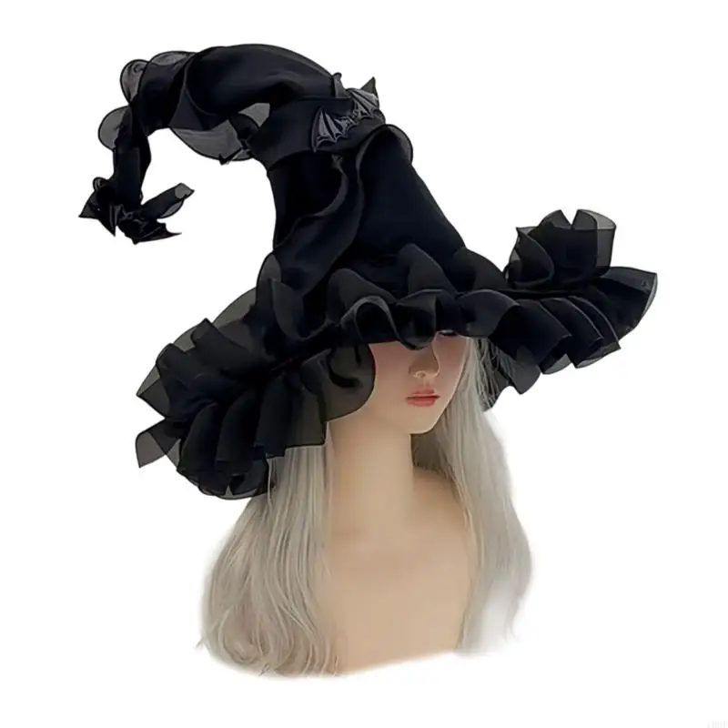 Friendly Witch Costume Hat Adjustable Elastic Band Reusable Polyester Fabric For Halloween Event Cosplay And Parties