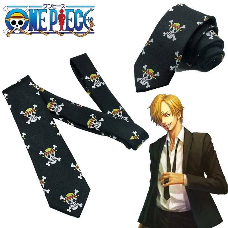 ONE PIECE Cosplay Necktie for Men Prom Halloween Party Costume Accessories Anime Cartoon Luffy Fashion Shirt Uniform Tie Gifts