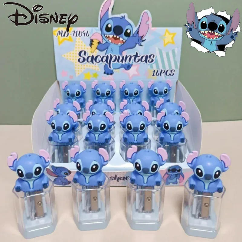 Sacapuntas de punto de dibujos animados de Disney, papelería para estudiantes, Mini sacapuntas portátil bonito, suministros escolares para niños Stich