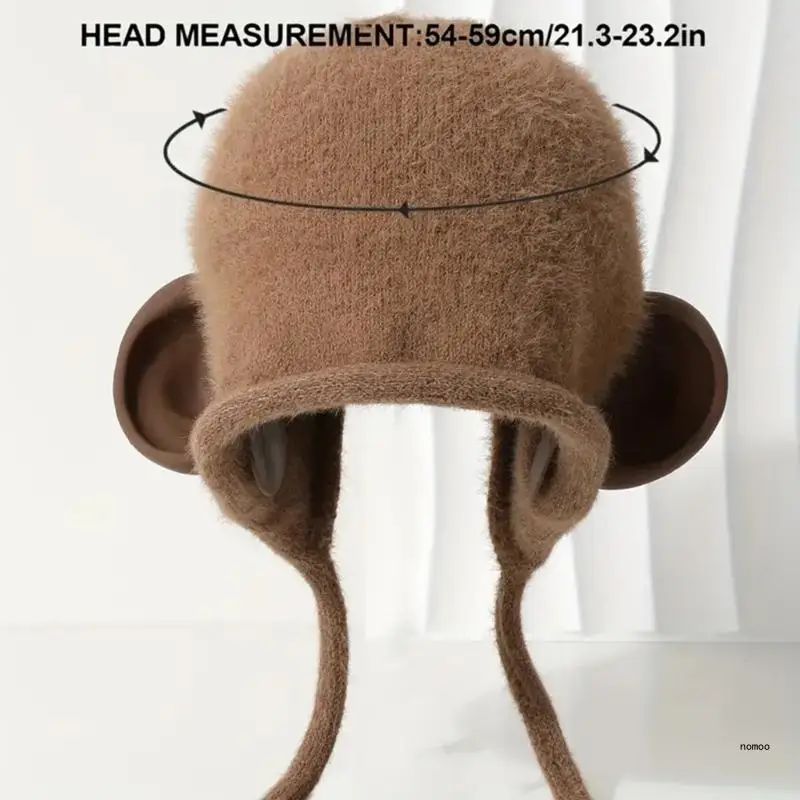 Unisex Skull Hat for Outdoor Activity Hat with Ear Hat Pullover Unisex Hat Brown Skull Caps 2000s