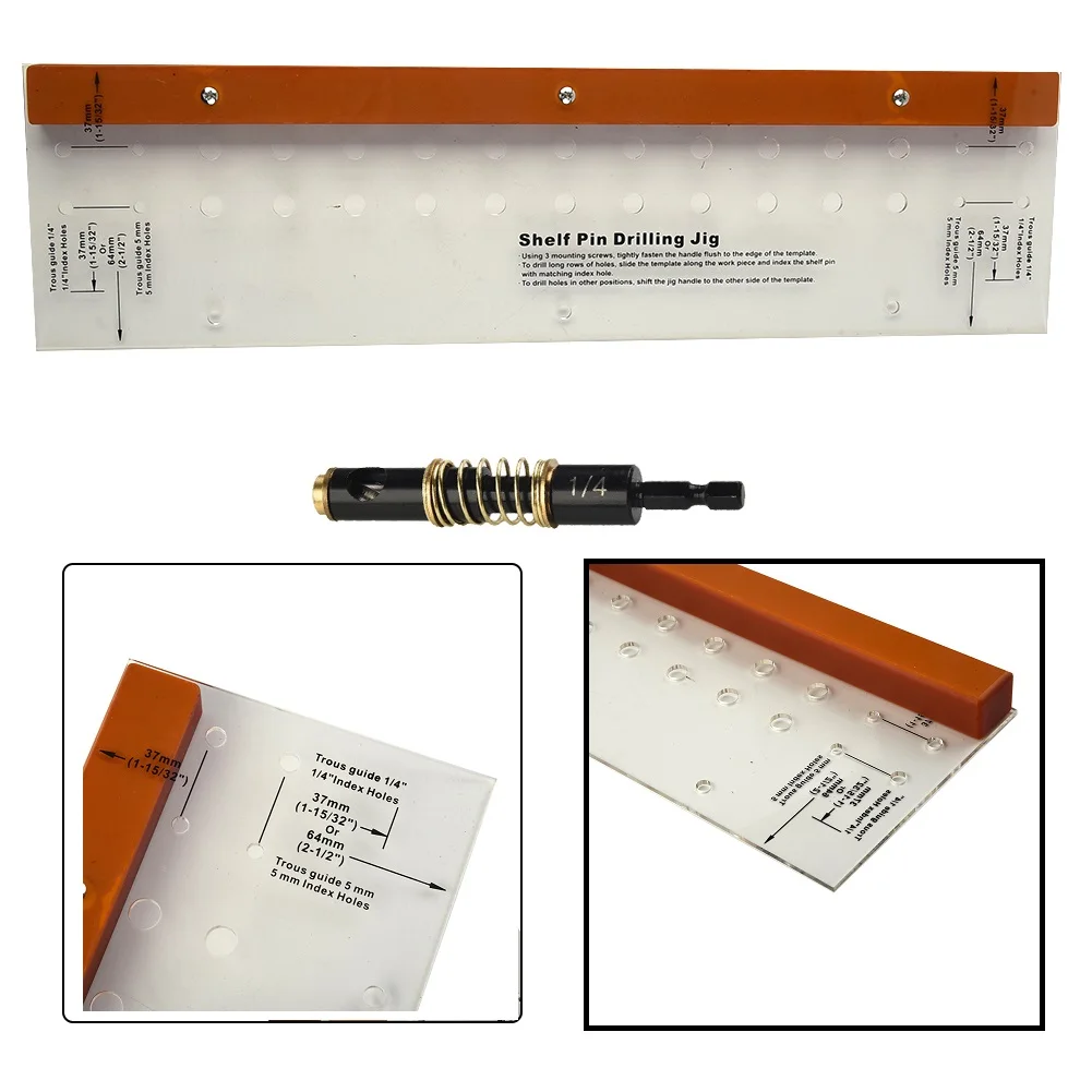 Imagem -03 - Carpintaria Buraco Broca Guia Prateleira Pin Drilling Jig Auto-centrado Drill Bit Grupo Carpenter Hole Puncher Posiçãoer Tool