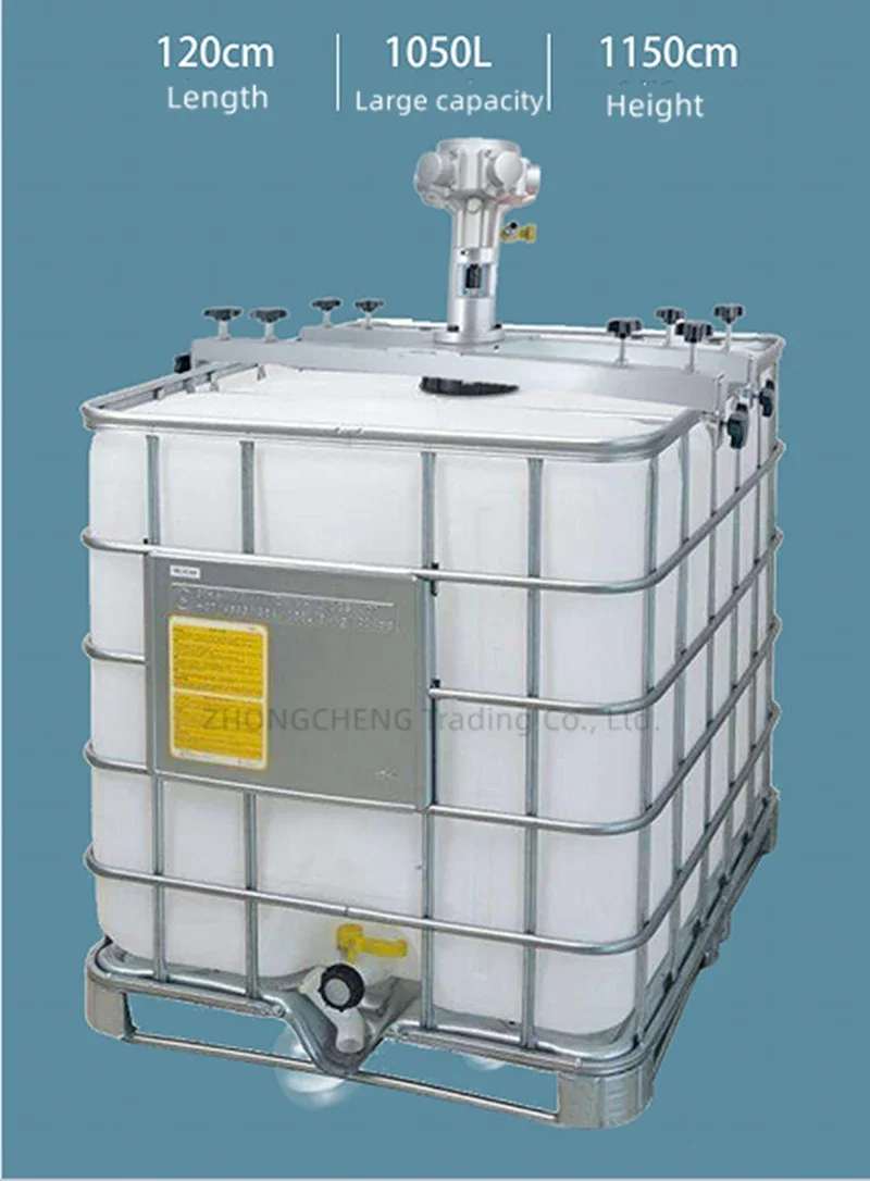 1/4HP هوائي/مشتت كهربائي لوحة أفقية IBC طن دلو خلاط ، محرض الطلاء المقاوم للانفجار باليد