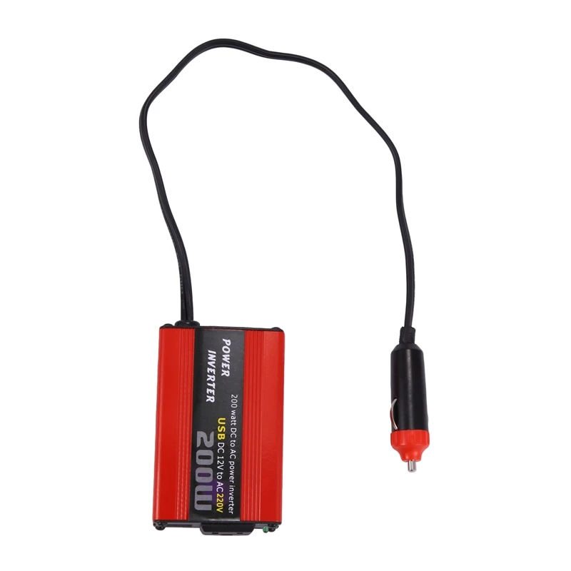 Inverter di alimentazione per auto da 200W convertitore da Dc 12V a Ac 220V doppio adattatore per caricabatterie Usb Booster di alimentazione per auto