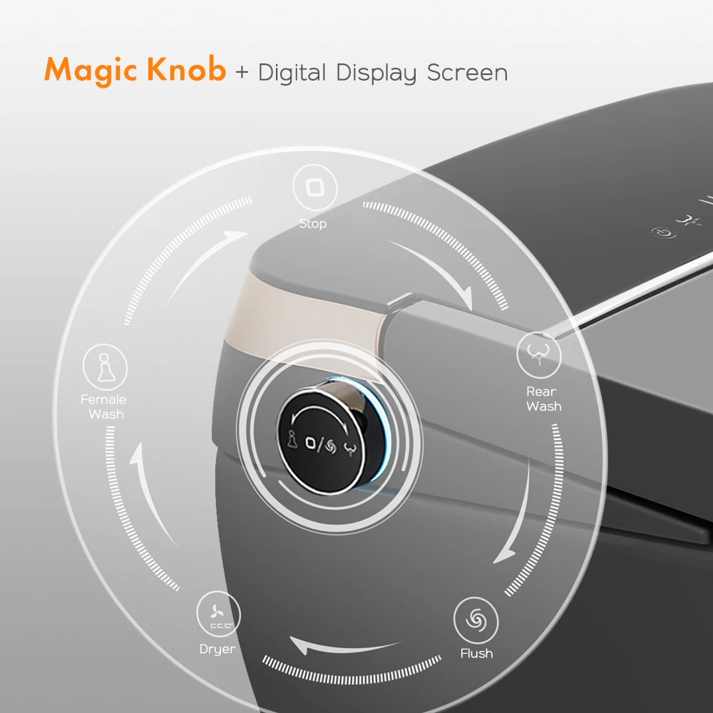 New Modern Auto Open Flush Gray Ceramic Intelligent Toilet Automatic Smart Toilet