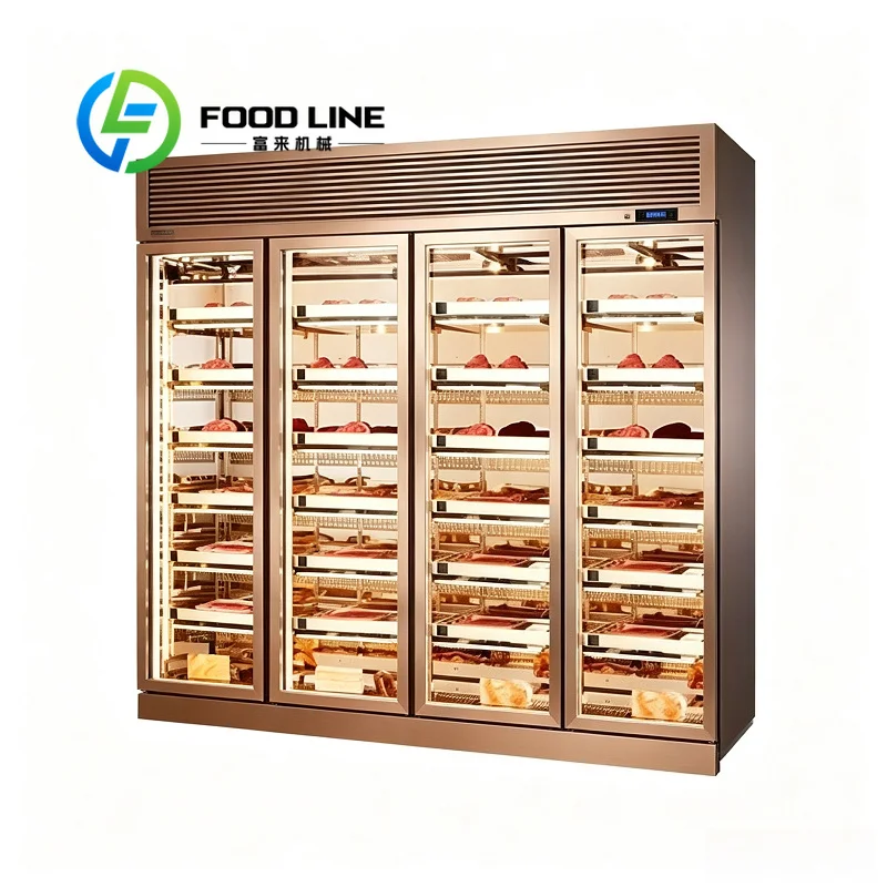 Custom Dry Aging Beef Cabinet Detachable Hanging Hooks Simplify Deep Sanitation Between Batches Of Different Beef Cuts Aging