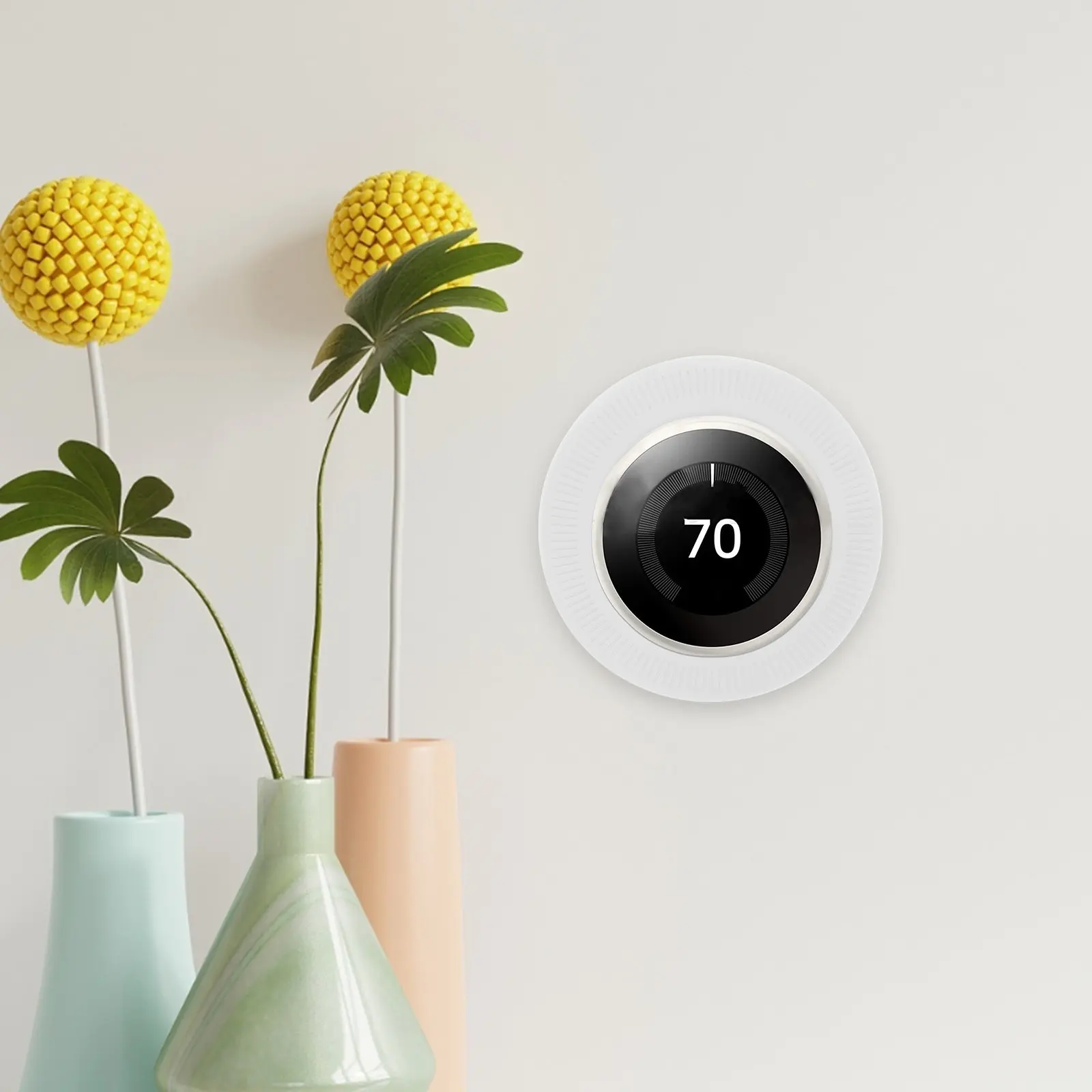 

Smart Thermostat Cover Silicone Material Elegant Style Wall Plate Protective Case for Nest Compatible Models Dustproof and