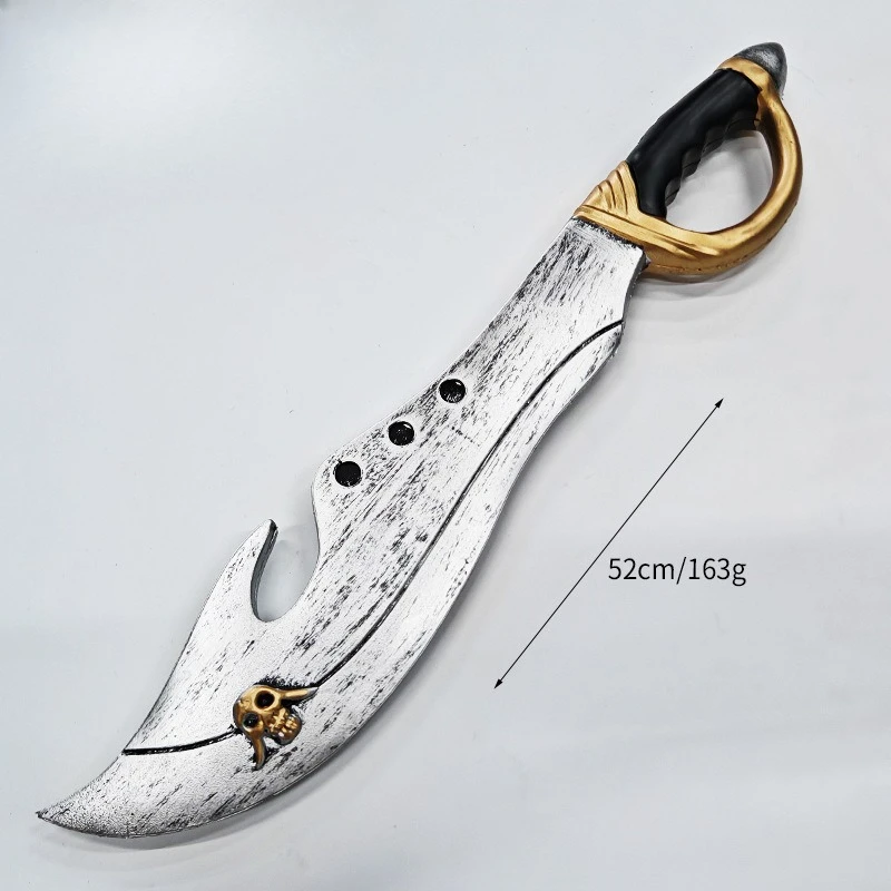 52 ซม./20.47in Pirate Machete PU วัสดุพลาสติกอ่อนคอสเพลย์อุปกรณ์ต่อพ่วงของเล่นมีดอาวุธรุ่นเดสก์ท็อปเครื่องประดับเด็กของขวัญ