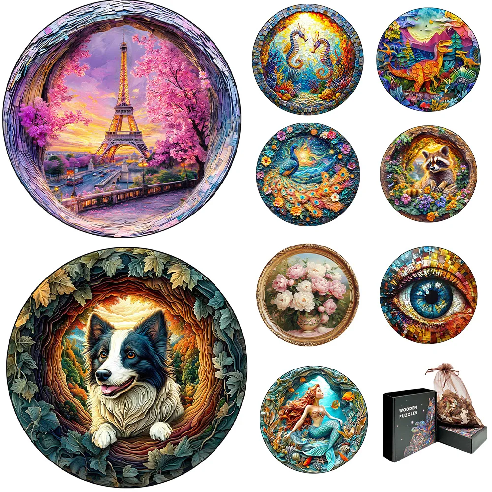 

Colorful wooden puzzle puzzle children's education difficult Sudoku animal wooden adult puzzle mermaid brain growth gift party