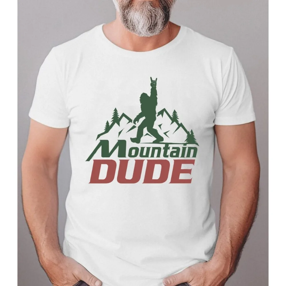 Lustiges Bigfoot Mountain Dude T-Shirt Naturliebhaber Wildnis Exploration Shirt Herren Rundhals Baumwolle Kurzarm Sommer Sportbekleidung