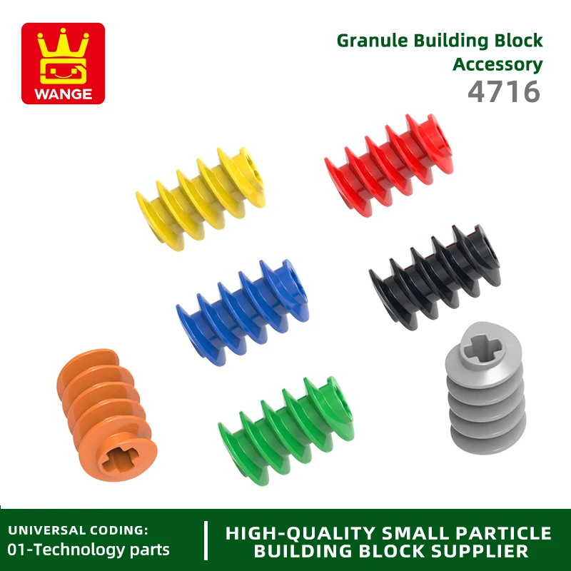 Wange 4716 100g/212PCS Gear Worm Screw Block accessori Moc compatibili con parti di assemblaggio di giocattoli per bambini in mattoni