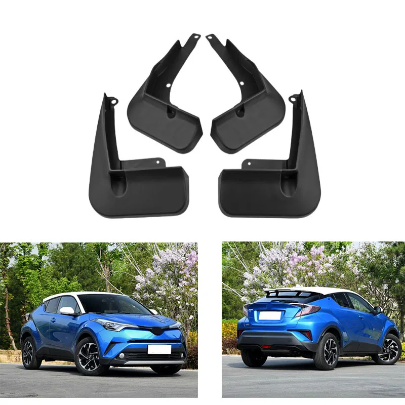 

Брызговики для Toyota C-HR CHR 2017-2023, черные, из полипропилена, передние и задние, защита от брызг, крылья