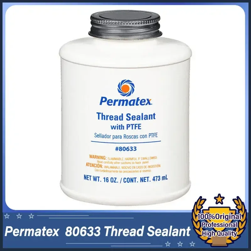 

Герметик для ниток Permatex 80633 с ПТФЭ, 16 унций, 473 мл, герметик общего назначения