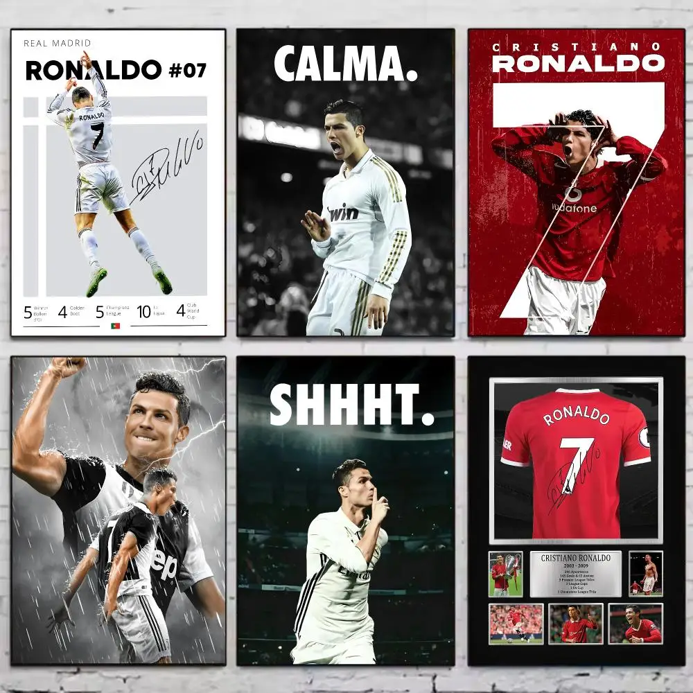 Player C-cristiano Ronaldo Poster Vintage Wall Art Aesthetic Room Decor Print Living Room Bedroom Home Decoration