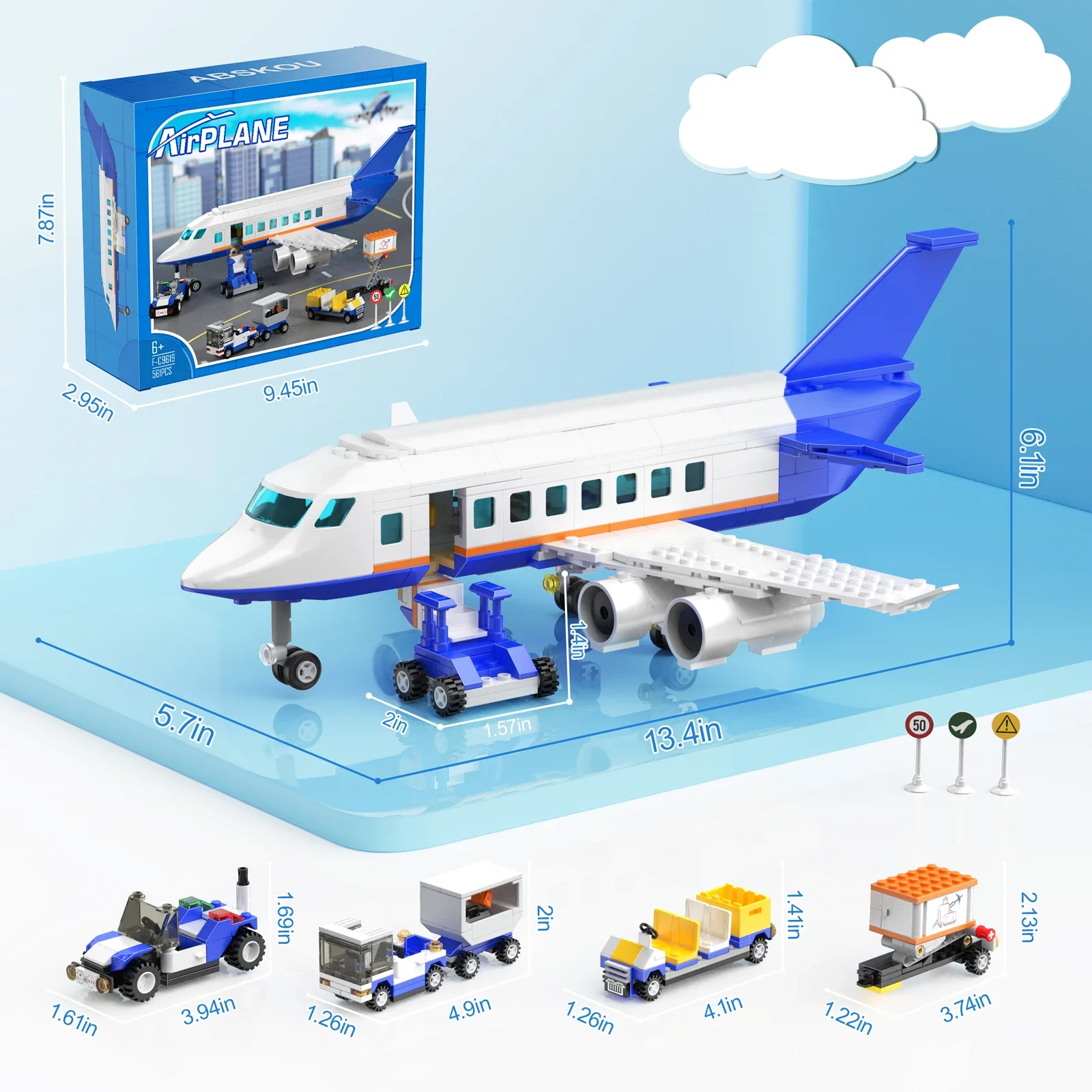 

NEW Airliner Commercial Aircraft Multi-functional City Airport Facility Building Block Set Toys for Children Birthday Gifts