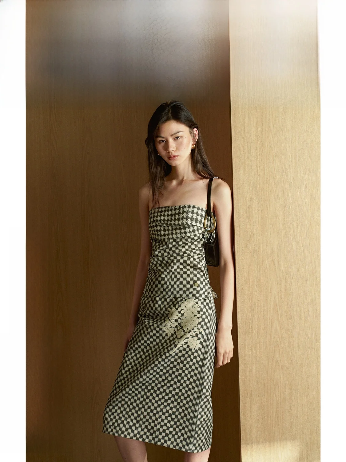 

ZhiZhi Vintage Plaid Print Design Halter Skirt Set Elegant Ladylike Feel Spring New Arrival Women's Fashion Ensemble