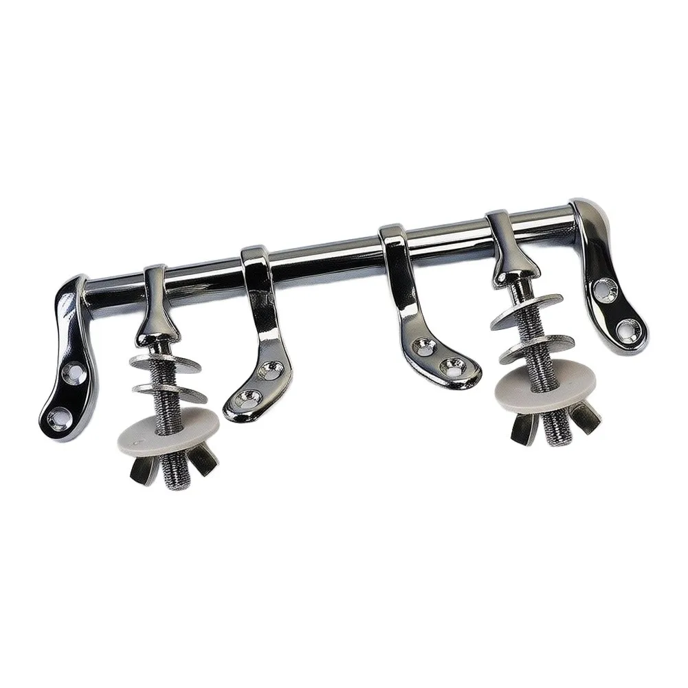 Single-Piece Metal Toilet Seat Hinge Replacement Kit with Wing Nuts and 140mm Fixed Hole Spacing for Standard Toilets