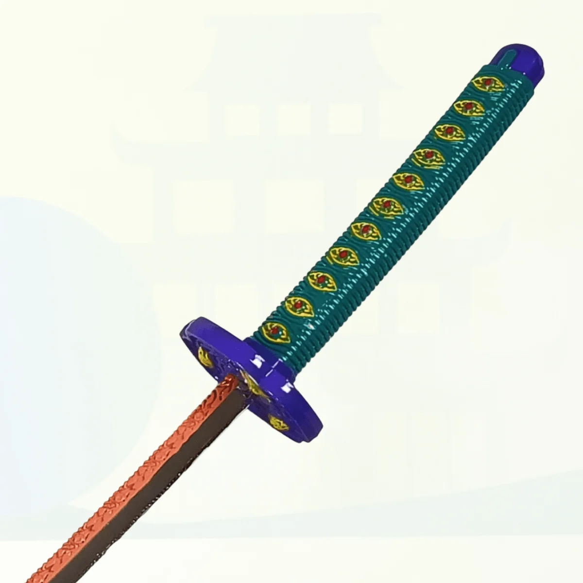 Épée Katana en métal Demon Slayer Kokushibou, 9.8 pouces, sabre de samouraï Original, couteau Ninja, sabre Katana, accessoires de Cosplay, jouet accessoire