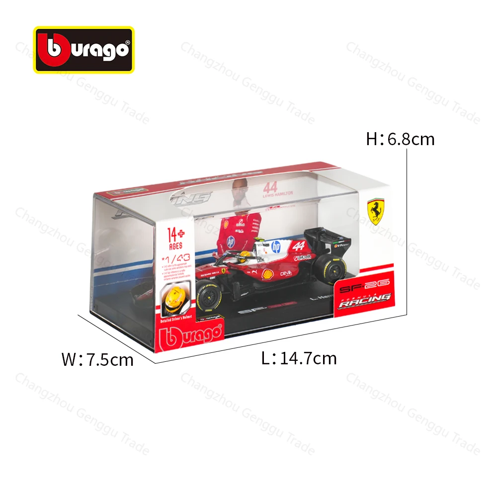 Bburago 1:43 2026 Ferrari SF26 F1 Formula Car Die Cast Vehicles Collectible Model Racing Toys Acrylic Box