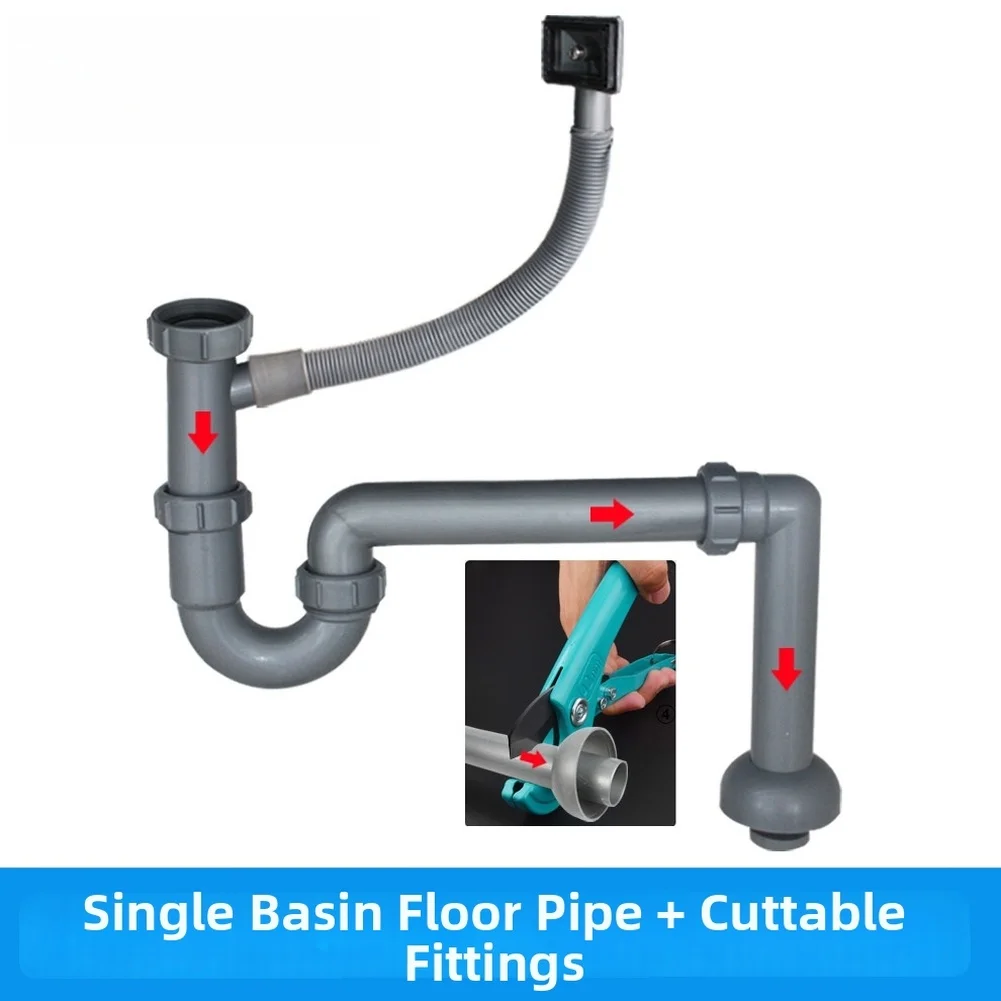 Modern Single Sink Drain Pipe Constructed from PP with Customizable Length and U Bend to Block Scents Effectively