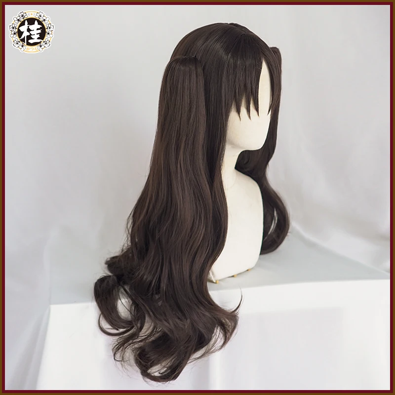 UWOWO – perruque de Cosplay de 80cm de long, cheveux bruns à Double queue, Tohsaka Rin