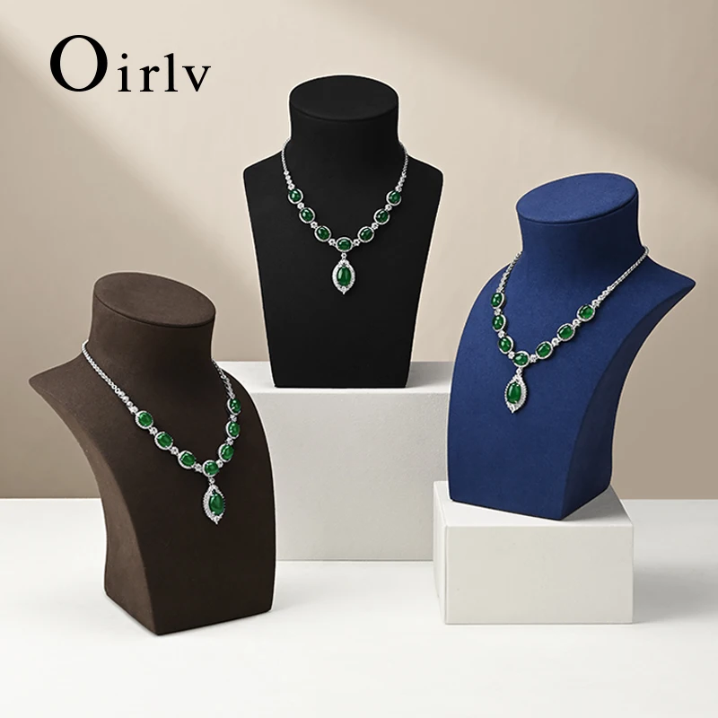 Oirlv Velvet Necklace Display Bust Stable Base Perfect for Showcasing Necklaces & Pendants, Ideal for Retail Jewelry Collections