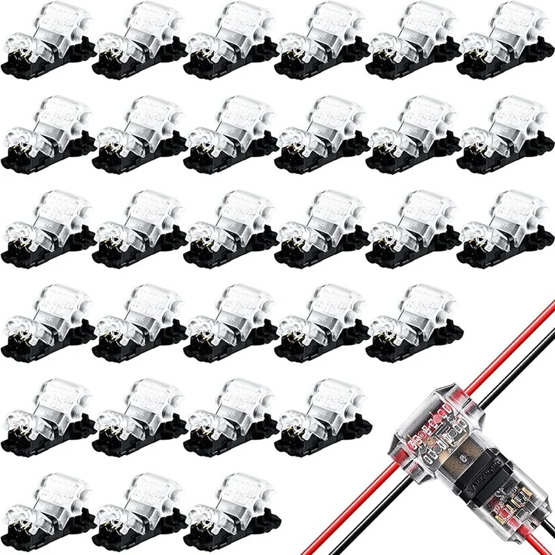 100Pcs Wire Connectors Low Voltage T Tap Wire Connectors 2 Pin 2 Way Automotive Wire Connector For Wiring Electrical LED