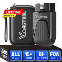 VDIAGTOOL D100 OBD2 Scanner 15 Resets Car Diagnostic Tool All System Car Code Reader Active Test CAN FD FCA Lifetime Free Update