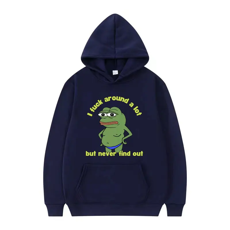 Funny Pepe The Frog Meme Graphic Hoodie Men Women Harajuku Cartoon Humor Sweatshirts Man Cool Gothic Oversized Pullovers Hoodies