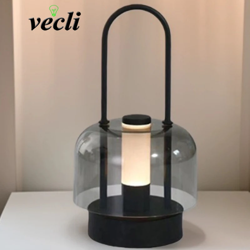 Simple Portable LED Touch Ambient Light Rechargeable Dimmable Metal Table Night Light for Home Bedroom Decor