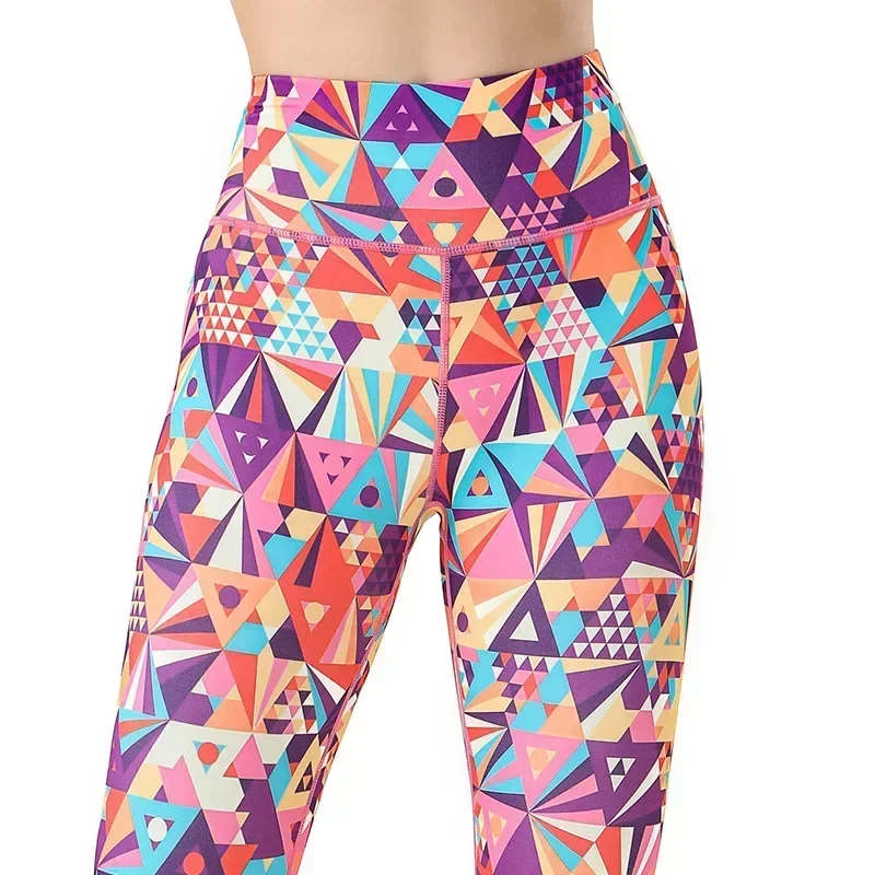 Pantalones de yoga ajustados para mujer, ropa deportiva de secado rápido con estampado, levantamiento de cintura y altura, novedad