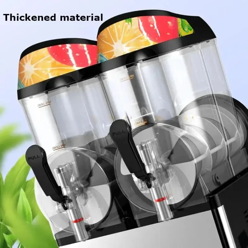 Snow Melting Machine Commercial Cold Drink Refrigeration Equipment 12L*2 Large Capacity Automatic Slush Maker