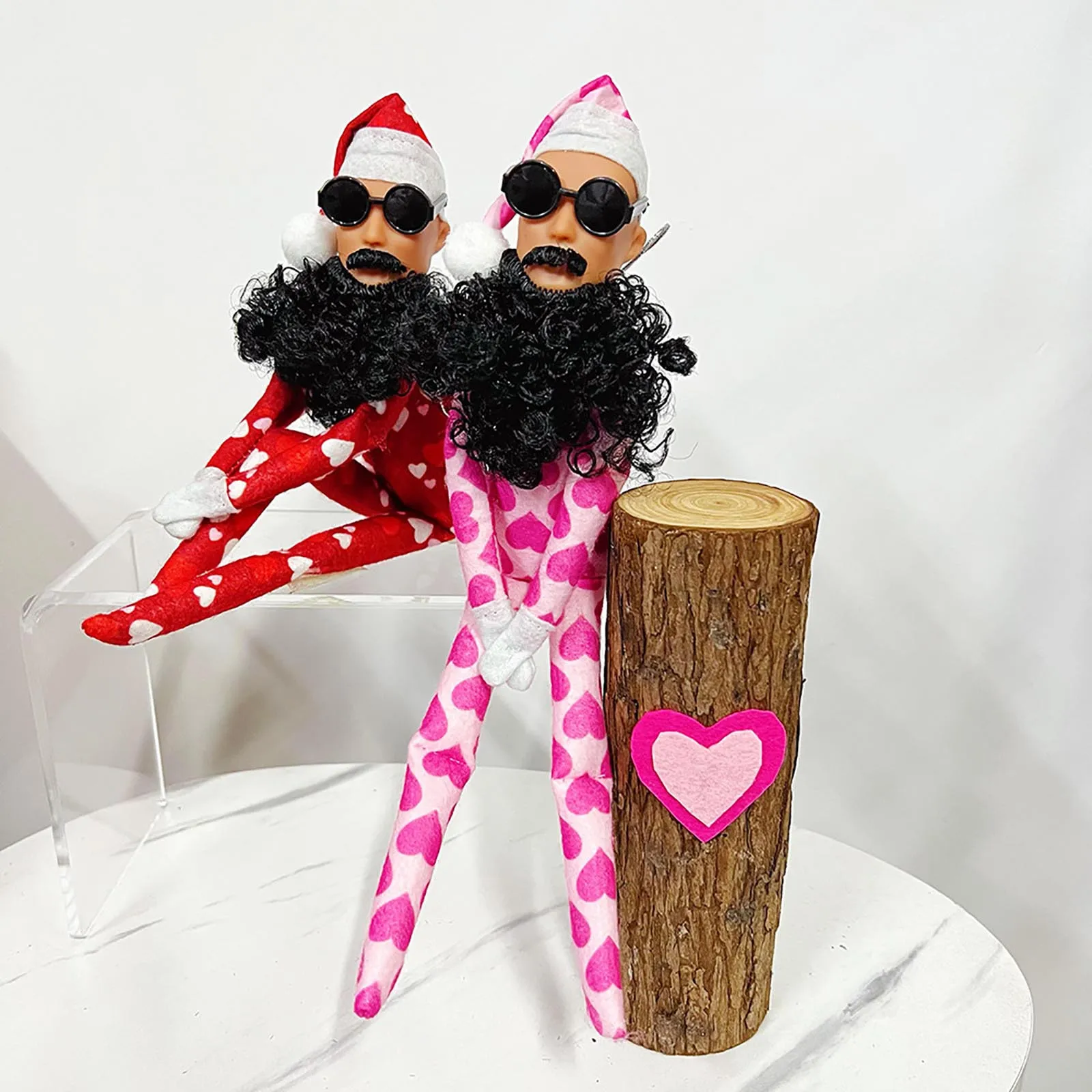 

Valentine's Day Full Beard Toy With Sunglasses Figurine Fairy Elf Doll Ornaments For Desk Table Bookshelf Home Decor Accessories