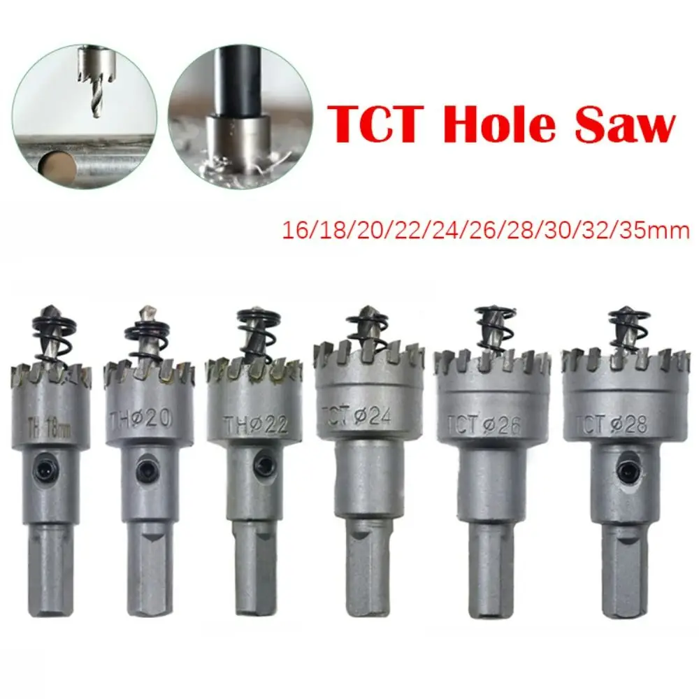 

16~35mm TCT Hole Saw Drill Bit Carbide Tip Cutter Hole Opener For Stainless Steel Aluminum Alloy