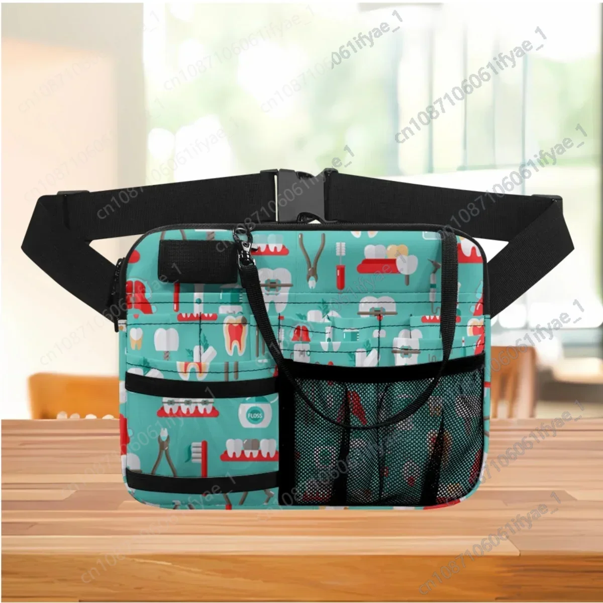 Dental Equipment Designer Waist Bag Mesh Polyester Portable Multi Pocket Nurse Belt Bag Adjustable Medical Fanny Packs Female